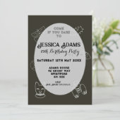 Invitation de fête d'anniversaire gothique caprici (Debout devant)