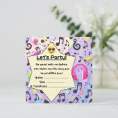 Invitation de fête d'anniversaire (gr) - Musique (Debout devant)