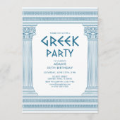 Invitation de fête d'anniversaire grecque avec des (Devant)