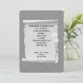 Invitation de fête d'anniversaire gris et point ép (Debout devant)