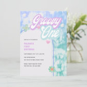 Invitation de fête d'anniversaire Groovy One Paste (Debout devant)
