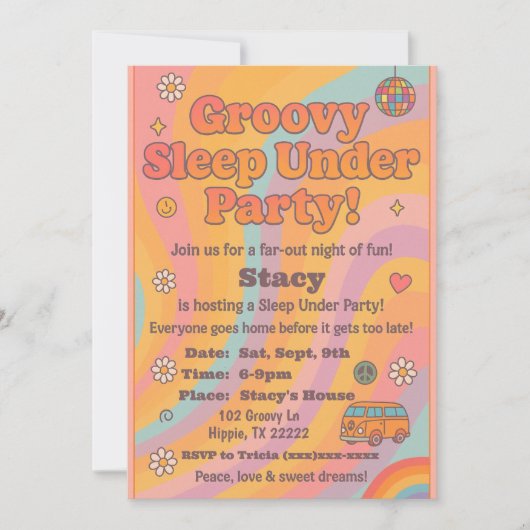 Invitation de fête d'anniversaire Groovy Sleep Und (Devant)