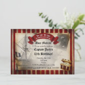 Invitation de fête d'anniversaire grunge de bateau (Debout devant)