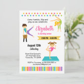 Invitation de fête d'anniversaire Gymnastic (Debout devant)