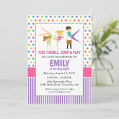 Invitation de fête d'anniversaire Gymnastic (Debout devant)