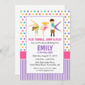 Invitation de fête d'anniversaire Gymnastic (Devant / Derrière)