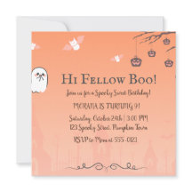 Invitation de fête d'anniversaire Halloween rose m