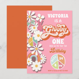 Invitation de fête d'anniversaire hippie super