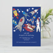 Invitation de fête d'anniversaire inspirée par l'e (Debout devant)