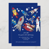 Invitation de fête d'anniversaire inspirée par l'e (Devant / Derrière)