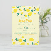 Invitation de fête d'anniversaire jaune citron (Debout devant)