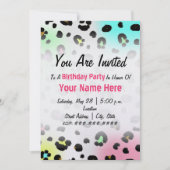 Invitation de fête d'anniversaire - léopard au (Devant)