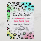 Invitation de fête d'anniversaire - léopard au (Devant / Derrière)