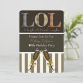 Invitation de fête d'anniversaire "LOL" (Debout devant)