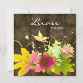 Invitation de fête d'anniversaire Luau en daim de  (Dos)