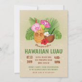 Invitation de fête d'anniversaire Luau Hawaïen Tik (Devant)