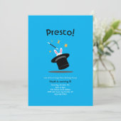 Invitation de fête d'anniversaire magique - Lapin  (Debout devant)