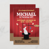 Invitation de fête d'anniversaire magique - Top Ha (Devant / Derrière)