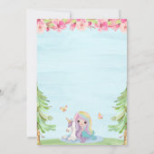 Invitation de fête d'anniversaire magique Unicorn  (Dos)