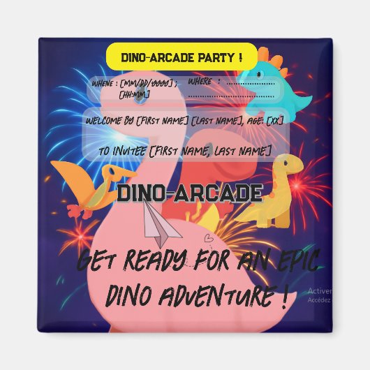 Invitation de fête d'anniversaire - Magnet (Devant)