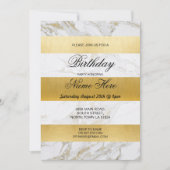 Invitation de fête d'anniversaire Marbre blanc de  (Devant)