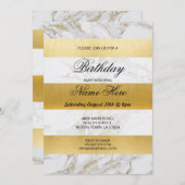 Invitation de fête d'anniversaire Marbre blanc de (Devant / Derrière)