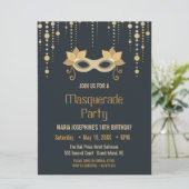 Invitation de fête d'anniversaire Masquerade moder (Debout devant)
