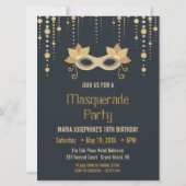 Invitation de fête d'anniversaire Masquerade moder (Dos)