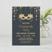 Invitation de fête d'anniversaire Masquerade moder (Debout devant)