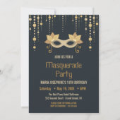 Invitation de fête d'anniversaire Masquerade moder (Dos)