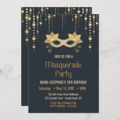 Invitation de fête d'anniversaire Masquerade moder (Devant / Derrière)