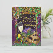 Invitation de fête d'anniversaire Mens Mardi Gras (Debout devant)