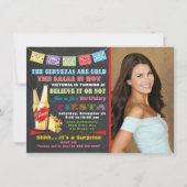 Invitation de fête d'anniversaire mexicaine (Devant)