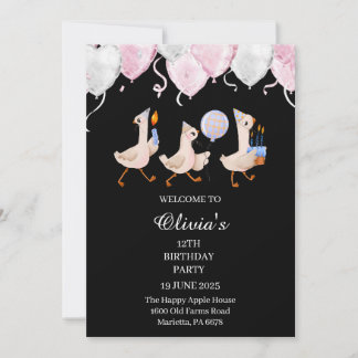 Invitation de fête d'anniversaire mignonne - 12e a