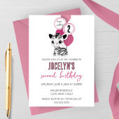 Invitation de fête d'anniversaire minimaliste Zebr