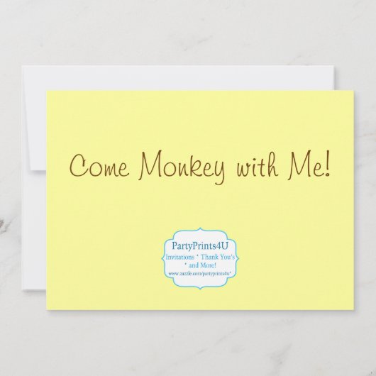 Invitation de fête d'anniversaire Mod Monkey Blue  (Dos)