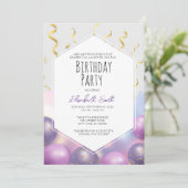 Invitation de fête d'anniversaire Modèle avec ball (Debout devant)