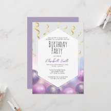 Invitation de fête d'anniversaire Modèle avec ball