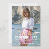 Invitation de fête d'anniversaire moderne avec pho (Devant)