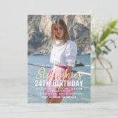Invitation de fête d'anniversaire moderne avec pho (Debout devant)