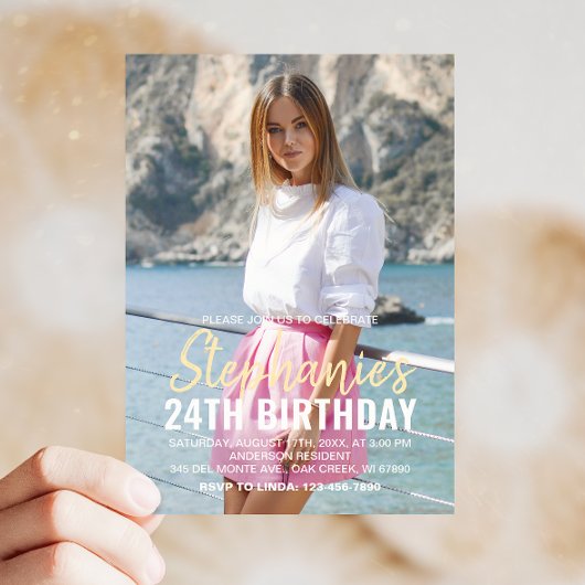 Invitation de fête d'anniversaire moderne avec pho