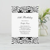 Invitation de fête d'anniversaire moderne et flora (Debout devant)