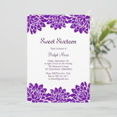 Invitation de fête d'anniversaire moderne et flora (Debout devant)