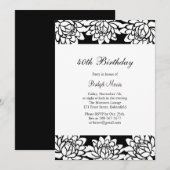 Invitation de fête d'anniversaire moderne et flora (Devant / Derrière)