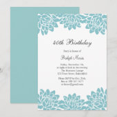 Invitation de fête d'anniversaire moderne et flora (Devant / Derrière)