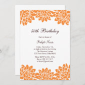 Invitation de fête d'anniversaire moderne et flora (Devant / Derrière)