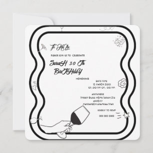 Invitation de fête d'anniversaire modifiable dessi