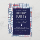 Invitation de fête d'anniversaire - Nautique, été (Devant / Derrière)