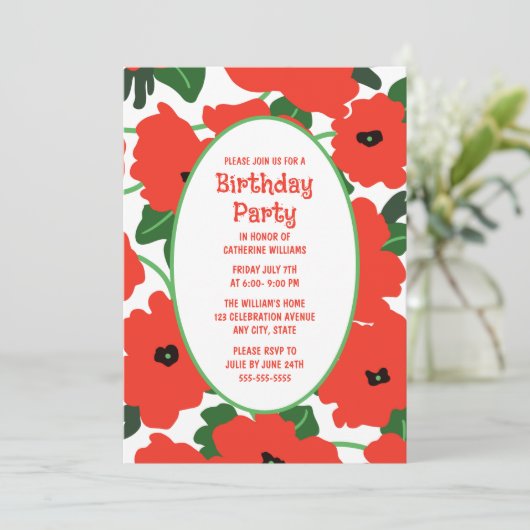 Invitation de fête d'anniversaire n'importe quel â (Debout devant)