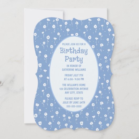 Invitation de fête d'anniversaire n'importe quel â (Devant)